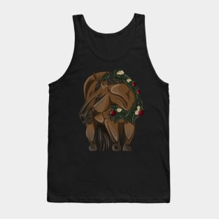 Bay Christmas Horse in Wreath Tank Top